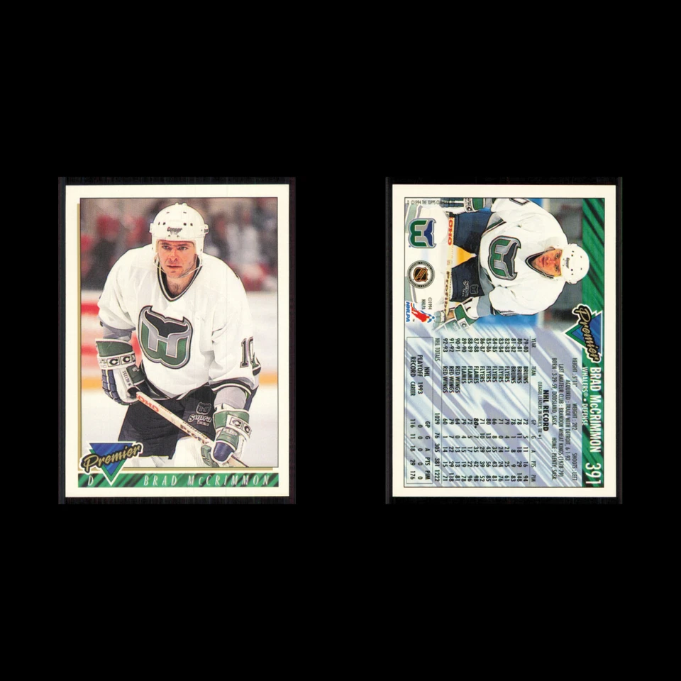 Brad McCrimmon #391 1993 Topps Premier Hartford Whalers Hockey Card NHL NM - Image 3 of 3