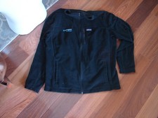 Patagonia Fleece Jacket Mens XL Black Full Zip Company Logo