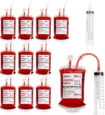 30 Pack Halloween Blood Bags for Drinks, Reusable IV Drink Pouches
