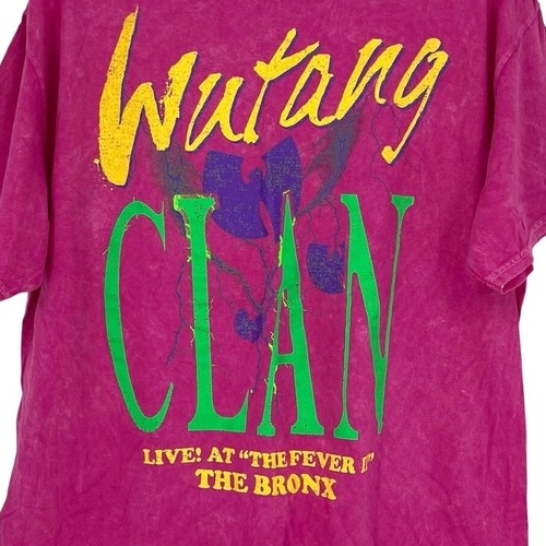 Wu-Tang Clan Live At The Fever II The Bronx T-Shirt Hot Pink Acid Wash XL - Picture 3 of 5