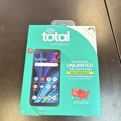 TCL A3X Total Wireless Smartphone 6'' 13MP 4G LTE Wi-Fi Android Black