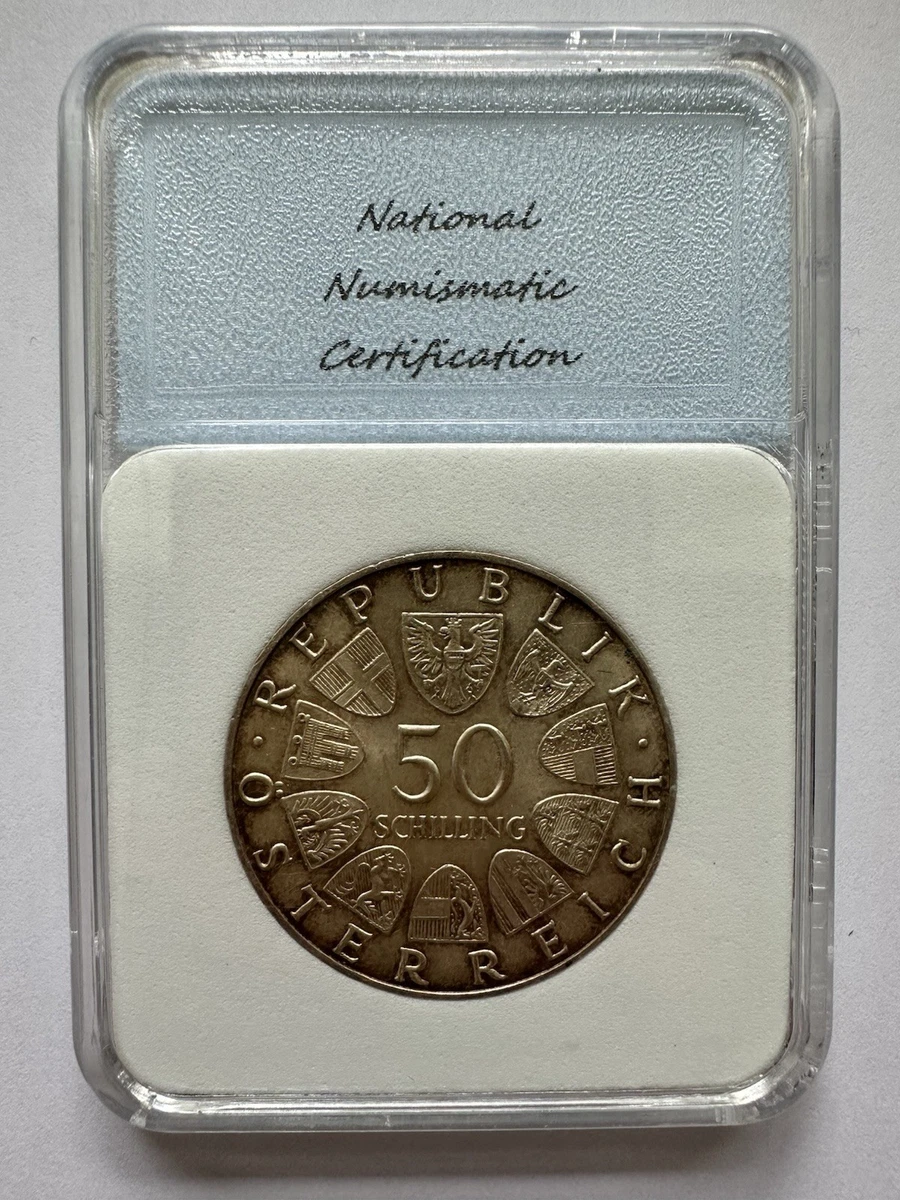 50 Schilling 1970 Österreich UNI Innsbruck NNC MS67 Silber Münze (2353)