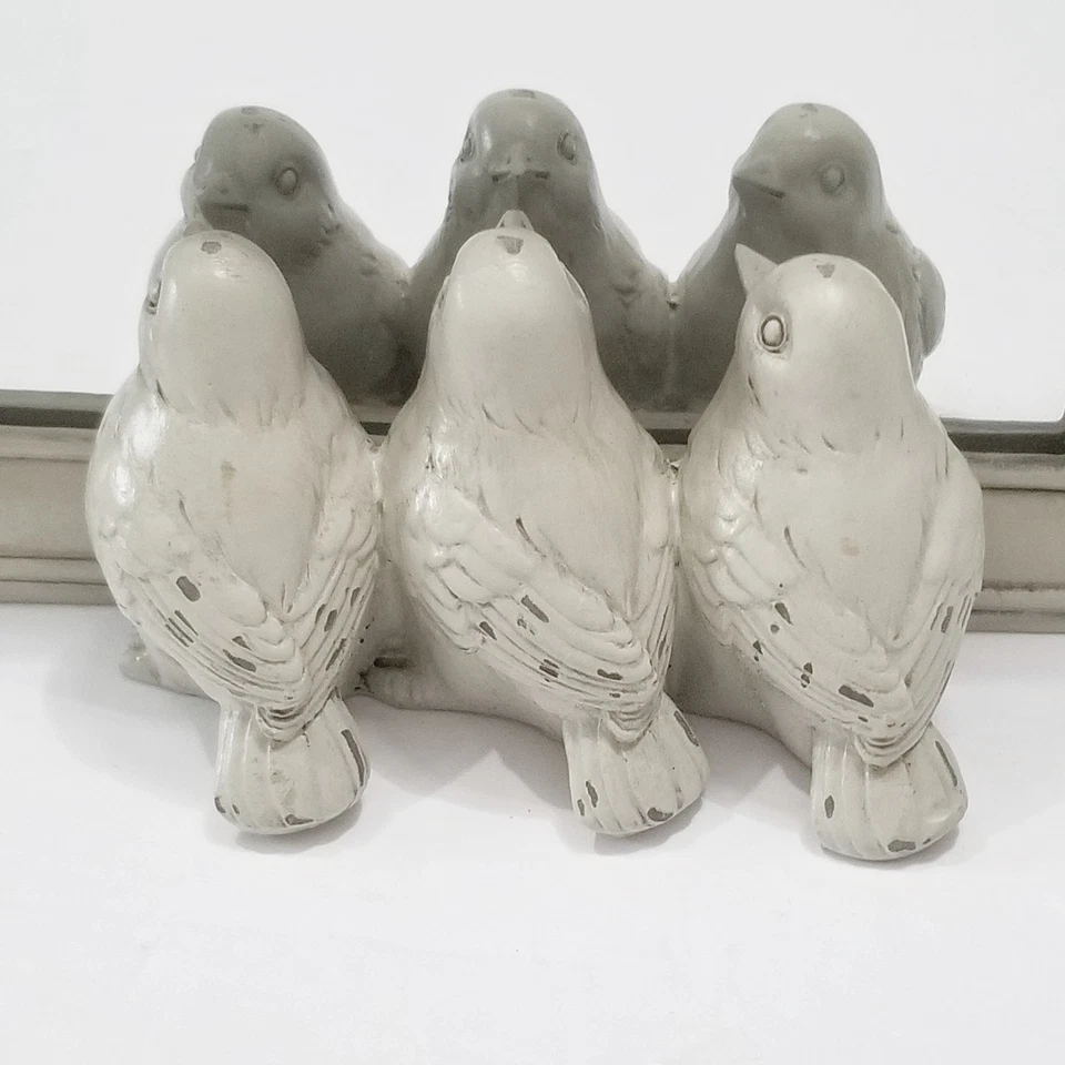 WT Pier 1 Imports Rustic Framed Mirror W/ Bird Figures Off White 7-3/4 X 5-3/4" - Image 2 of 4