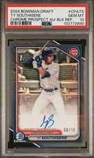 2024 Bowman Draft Chrome Black Refractor AUTO Ty Southisene Psa 10 Pop 1 #/10
