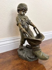 Georges Demange - Le Petit Gavet Bronze statue 