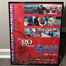 Gulf Coast Triathlon 2001 Framed Poster 16x20 Red Panama City Beach Florida Art