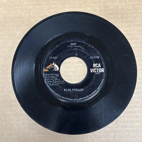 45 rpm Vintage 7” Vinyl Single Record Jukebox Elvis Presley Judy There’s Always