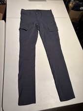 Prana Pants Women's 4 Meme Cargo Printed Gray Skinny Hiking Outdoor Nylon 28x30