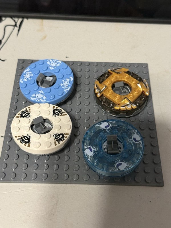 LEGO NINJAGO Spinners Printed Spinner Disc Lot 4 Pieces Multicolor