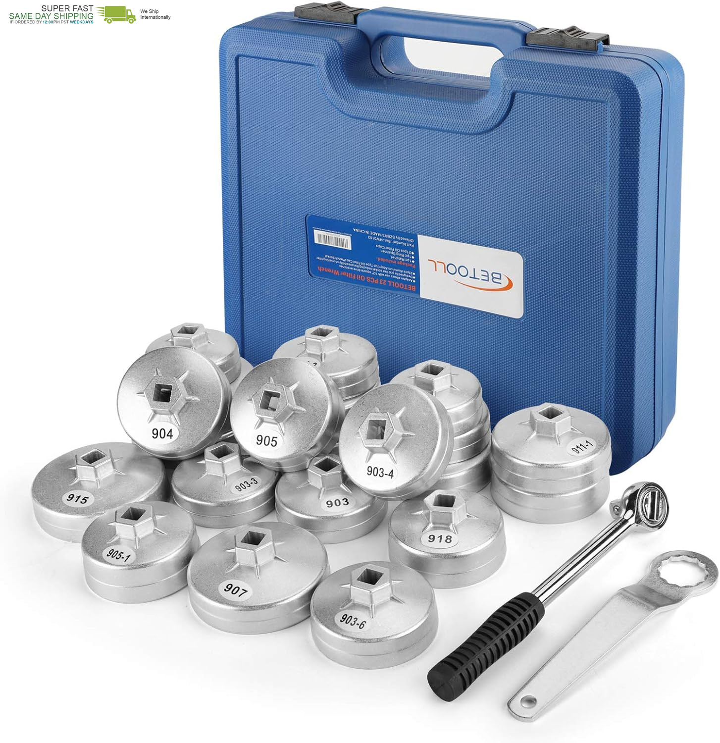 23Pcs Oil Filter Wrench Set, Oil Filter Socket Set Compatible with Toyota VW BMW