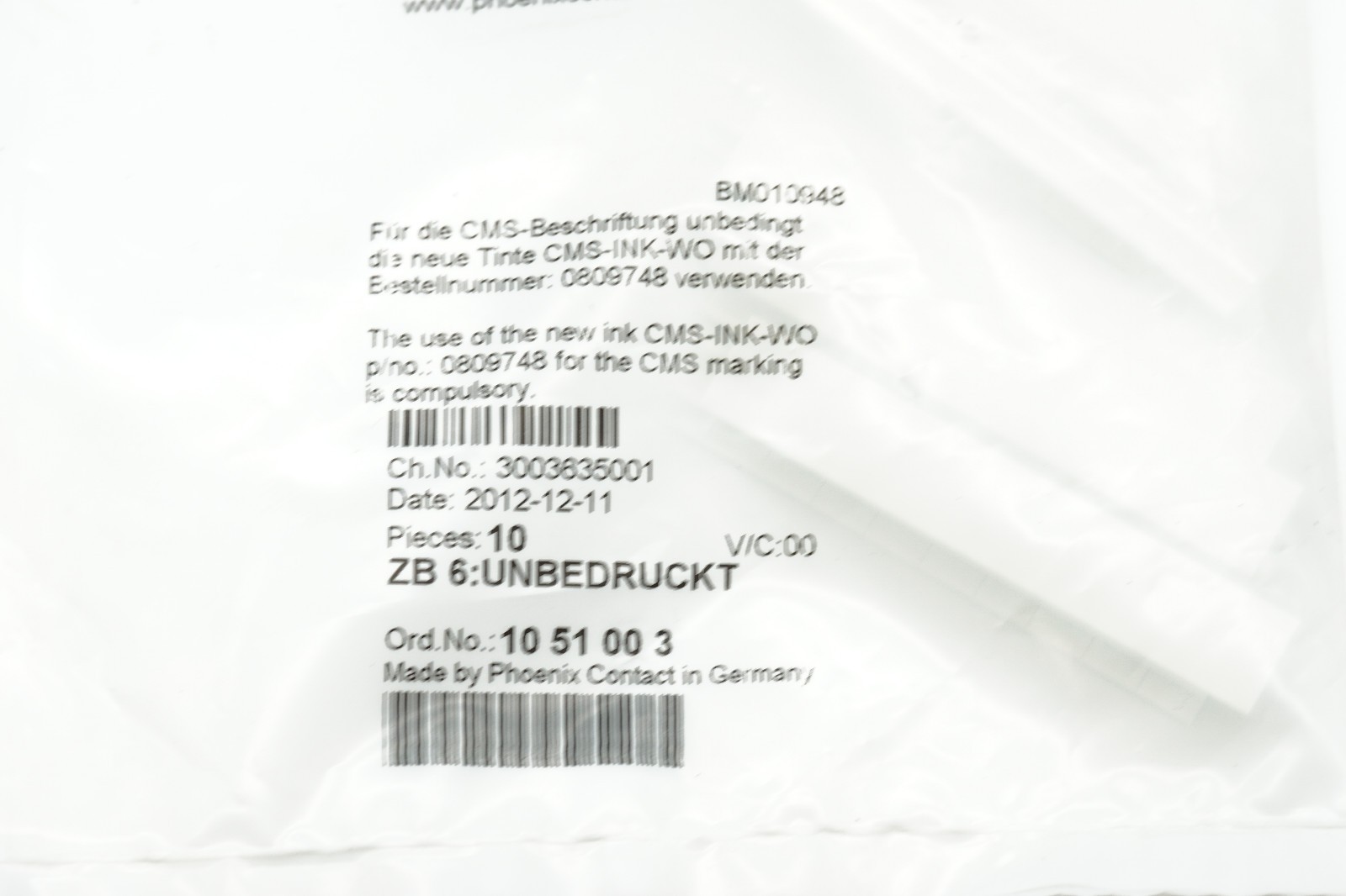 40 pcs Phoenix Contact serrated tape ZB 6: unprinted
