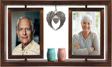 Revolve Photo Frame Memorial Cremation Urn for Two and Dual Mini Urns Set,Urn fo