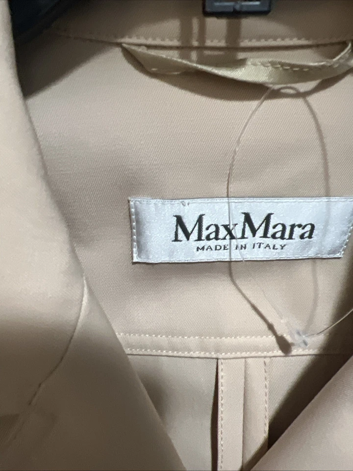 Chaqueta MAX MARA Pulvino $1890 Lana Arena Nueva Talla 40 EE. UU. 6 Italia Cinturón Beige Lux Foto 3 de 4