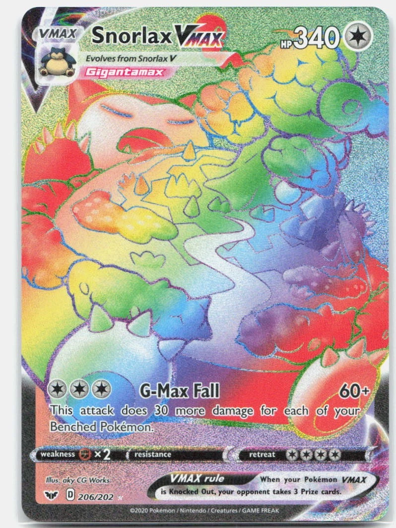 Snorlax VMAX 206/202 Swsh01: Sword & Shield for sale | eBay