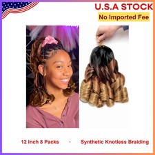 French Curl Braiding Hair 12 Inch 8 Pack Crochet Braids Short Curly Tangle Free