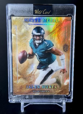 Jalen Hurts True 1/1 Brushed Oil Gold Holo 2026 Wild Card Matte Metal Eagles