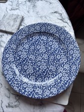 Churchill Willow Victorian Blue Calico Pattern Dinner Plate 12 " Diameter. 