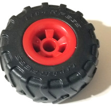 Laser Pegs 1.5" Black Red Tire Replacement Vehicle Part Piece