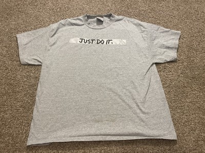 Vintage Y2K Silver Tag Nike Gray Just Do It T Shirt Size XL Travis Scott