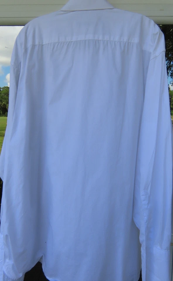 Joseph Feiss Formal Tuxedo Shirt Mens Pure Cotton White Pleated 18x34/35 XXL 2XL - Image 2 of 4