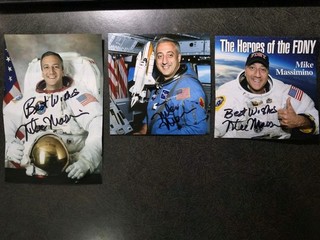 MIKE MASSIMINO Authentic 3 Hand Signed Autograph Photo S ASTRONAUT BEND MARKS