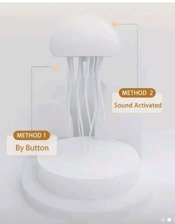 Aurora Jellyfish Mood Light Sound Activated Full Color Rechargeable Night Lamp - Image 4 of 4