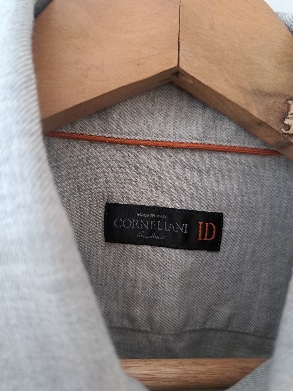 FILA Camicia Corneliani grigia UK 16 cotone spazzolato Italia Savile Row Londra elegante casual