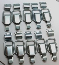 10 New 2-Piece Suitcase Latches, Cabinet Hardware, Zinc Coated, Tool Box Buckle