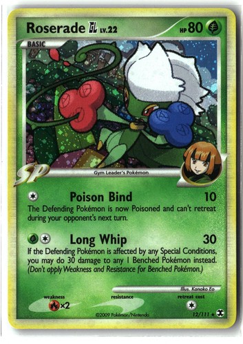 2009 Roserade GL ⭐️ 12/111 Holo Rare Rising Rivals Pokemon NM Front/LP Back