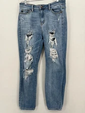 Judy Blue Women’s 9 29 Light Wash Distressed Boyfriend Jeans JB82170LT