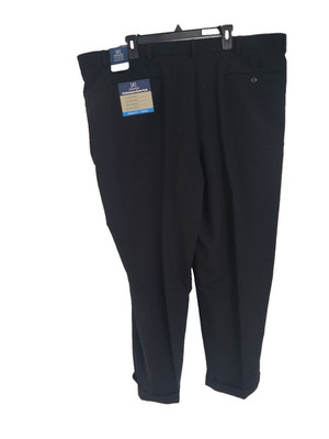 George Mens Four-Way Stretch Expandable Waist Performance Dress Pants 48W/30