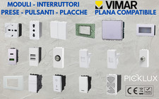 VIMAR PLANA COMPATIBILE PRESA FRUTTI SCHUKO INTERRUTTORE PULSANTE USB TV PLACCA