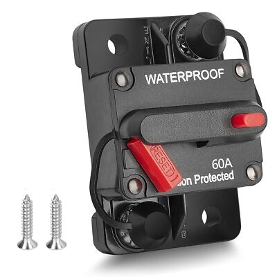60Amp Circuit Breaker for Boat Trolling Motor Marine ATV Trailer Vehicles Stereo