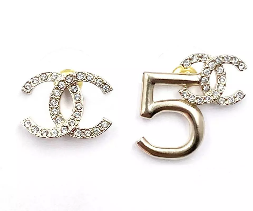 Chanel Classic Gold CC Crystal Piercing Earrings - LAR Vintage