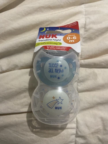 NUK Classic  Trendline Night 0 - 6 months silicone soother Blue Acc567acc623