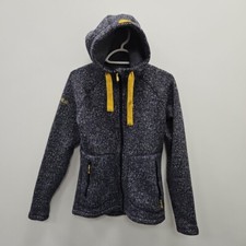 Rab Womens Amy Hoody Blue White Fleece Thick Sweater Warm Top Jacket Size Uk 10