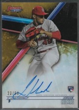 2018 Bowman's Best Jordan Hicks Gold On Card Auto St Louis Cardinals RC /50