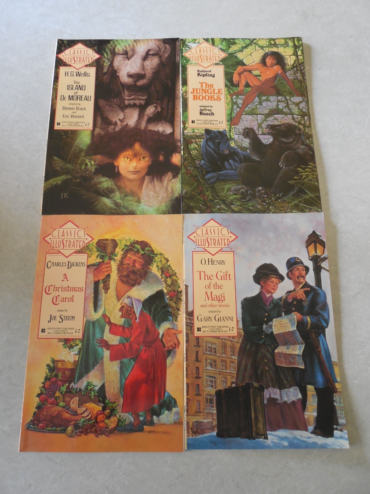CLASSICS ILLUSTRATED, LOT OF 4, #12, 15, 16, BERKLEY/FIRST PUB., 1990, 9.4  NM! – FUNAAB Zoo Park