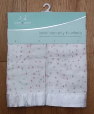 aden anais Set of 2 identical Security Blankets with Satin Trim ~Lovely Reverie