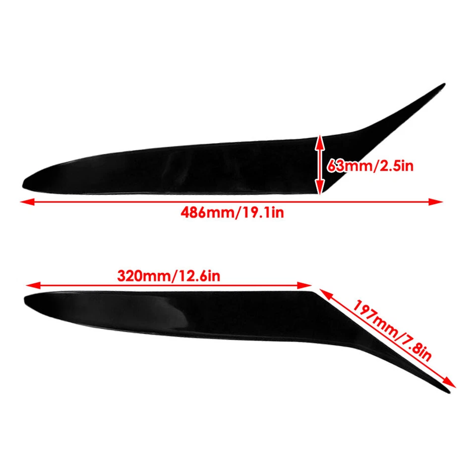 Piano Black Headlight Eyelid Eyebrow Cover Trim For Mazda RX8 Coupe 2004-2008 - Image 3 of 4