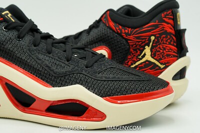 AIR JORDAN TATUM 1 ZOO USED SIZE 9.5 BLACK METALLIC GOLD RED