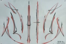 Really Cool Pinstripe Car Boat Motorcycle Glass More Blackred Decals Qty 8