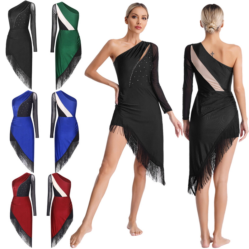 asymmetrical dance dress Asymmetrical design Latin dance dress – Dance Life NYC