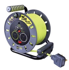 Masterplug Pro XT 25m 2 Gang 2 USB Open Reel Extension Lead 2x2.1A USB 5YR WARRA