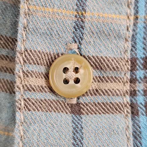 Life is Good Blue Plaid Long Sleeve Lightweight Cotton Flannel Shirt Men's S - Picture 3 of 10