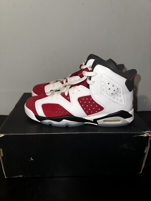 Nike Air Jordan 6 Retro 2021 Carmine (GS), Size 5Y(CLEAN USED PAIR