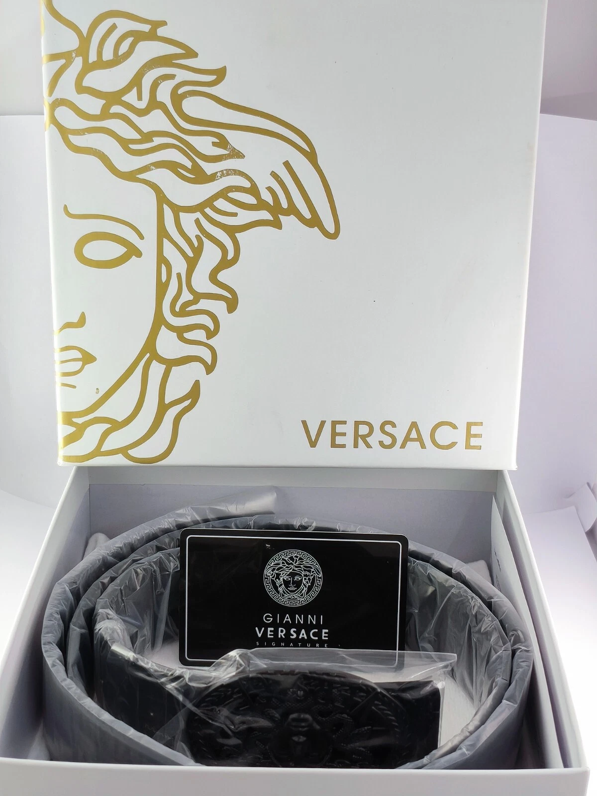 Versace Special Edition Black Color Men's Leather Belt With Box   Free Shipp.