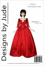 Outlander Claire Dress Doll Clothes Sewing Pattern 65cm Iplehouse 1/3 EID Dolls