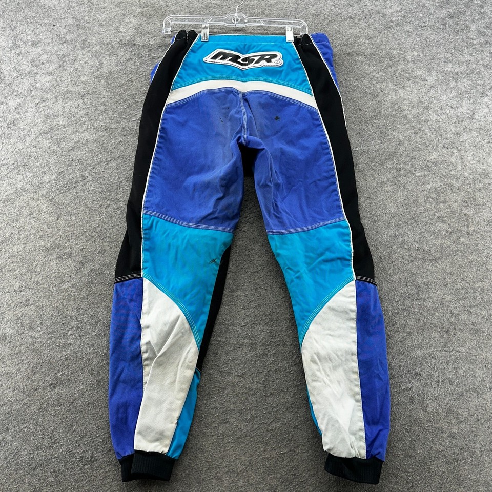 MSR Pants 34 Blue Black Double Knee Padded Motorcross Dirt Bike Gear
