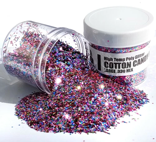 NEW 2 OZ COTTON CANDY MIX Hi-Temp Glitter .030 Hex Fishing Lure Making Plastisol
